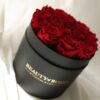 Czarne pudełko czerwonych wiecznych róż - widok 3