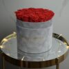 Czerwone wieczne róże - duży box szary